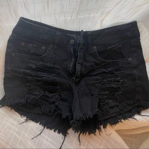 American eagle black shorts